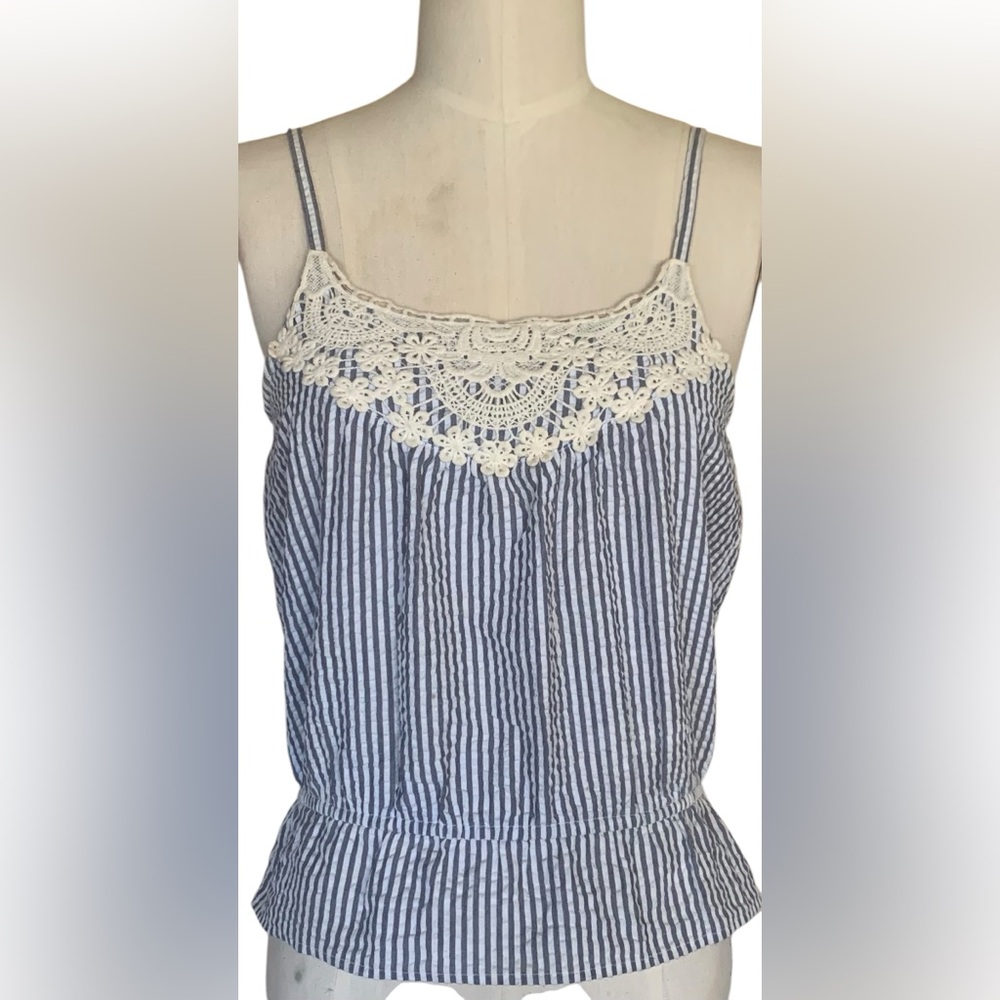 Forever 21 Girls USA Striped W/lace Adjustable Strap Top Size 13/14